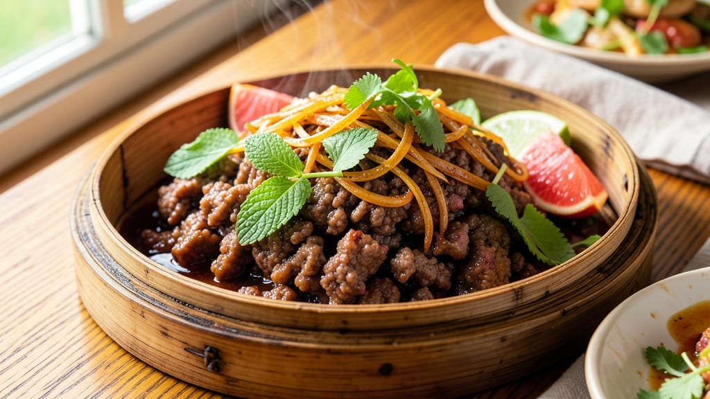 Authentic Beef Larb Recipe: Herbal Minty Crunch With Tender Ground Beef