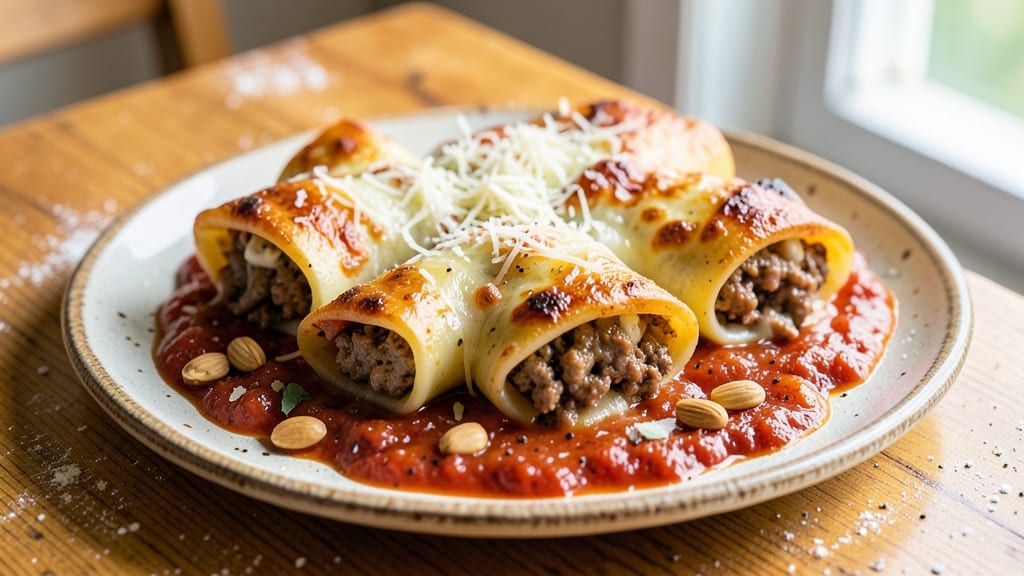 Beef and Cheese Cannelloni Recipe: Baked Pasta Layers With Gooey Melts