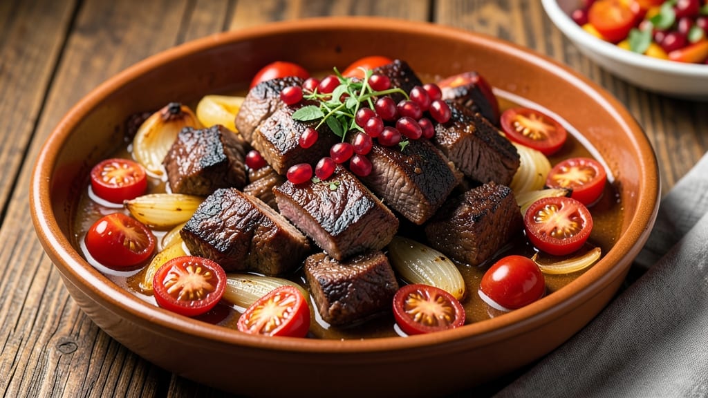 Beef and Pomegranate Recipe: Ruby-Seeded Stew With Juicy Beef Bites