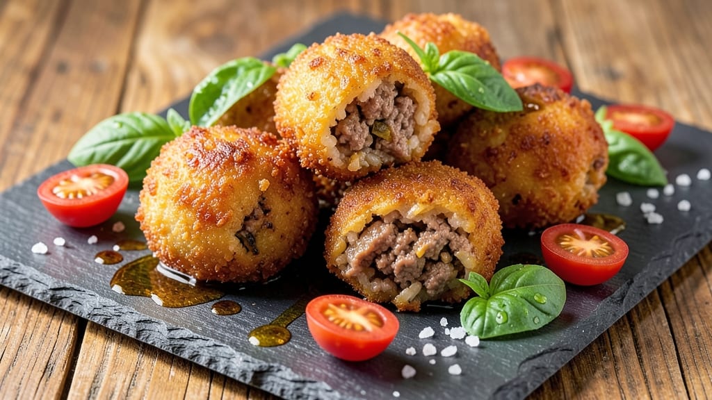 Beef Arancini Recipe: Crispy Risotto Balls With Gooey Mozzarella Hearts