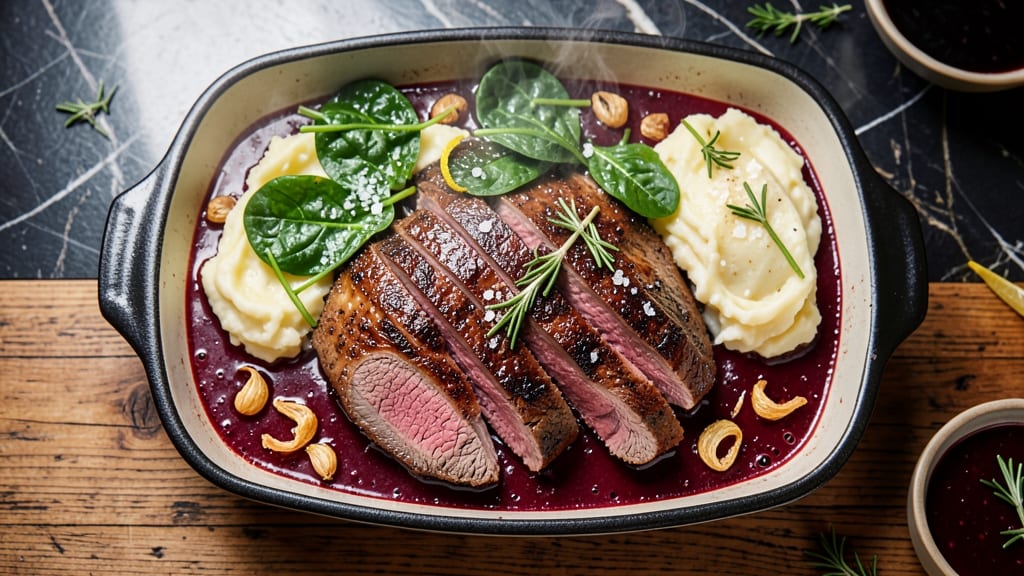 Beef and Red Wine Casserole Recipe: Velvety Sauce and Melty Cheese Layers