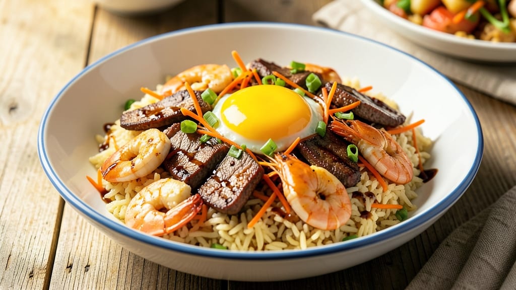 Beef and Shrimp Fried Rice Recipe: Wok-Fired Crunch With Silky Egg and Veggie Harmony