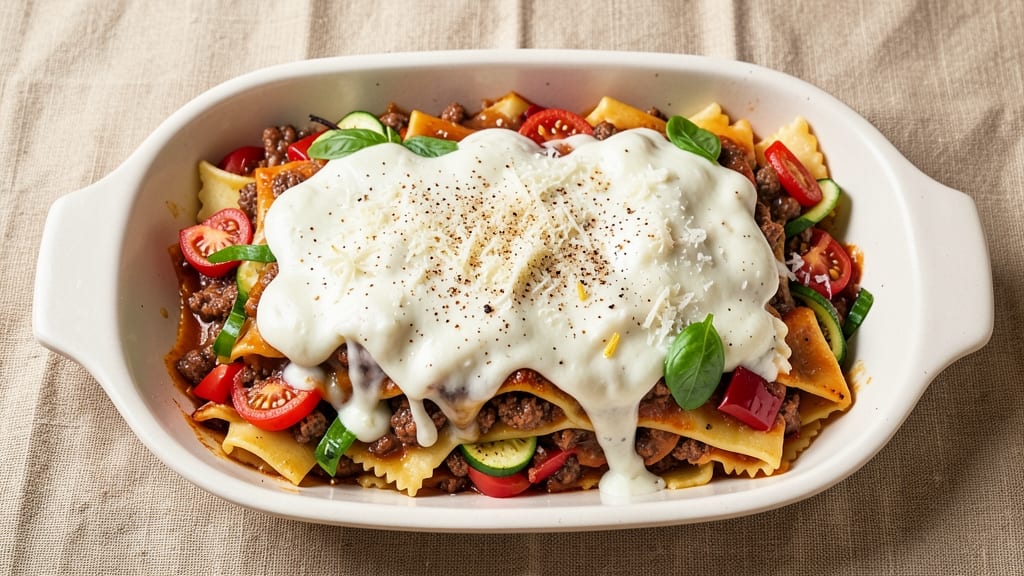 Beef and Veg Lasagna Recipe: Layered Heartiness With Crispy Top Edge