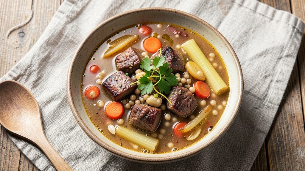 Beef Barley Stovetop Soup Recipe: One-Pot Heartiness With Chewy Grains
