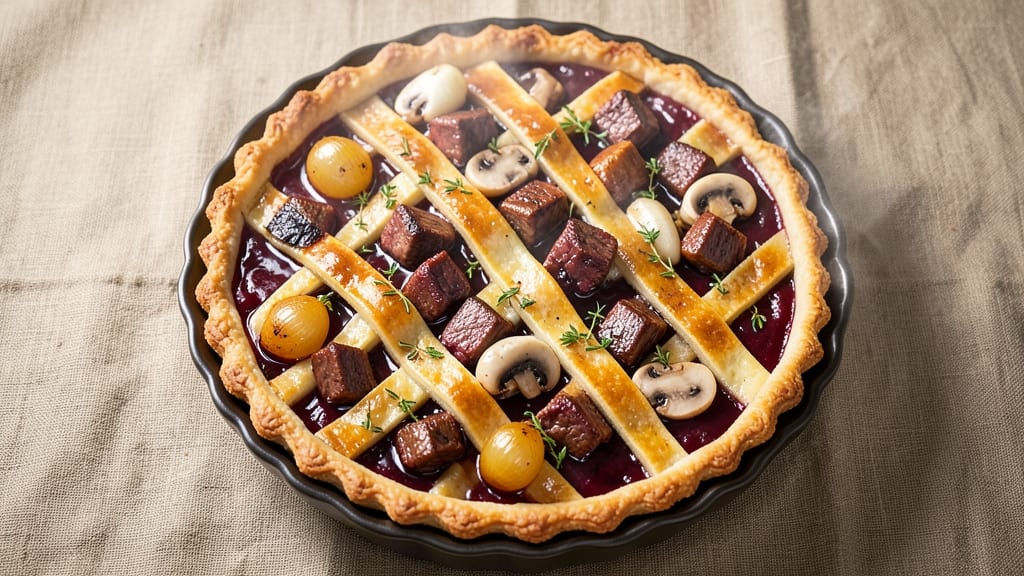 Beef and Burgundy Pie Recipe: Rich Wine-Braised Beef With Flaky Top Crust