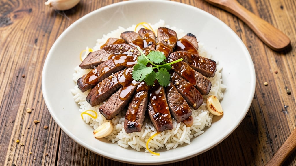 Asian Beef and Rice Bowl Recipe: Silky Soy-Glazed Beef Over Fragrant Jasmine Rice