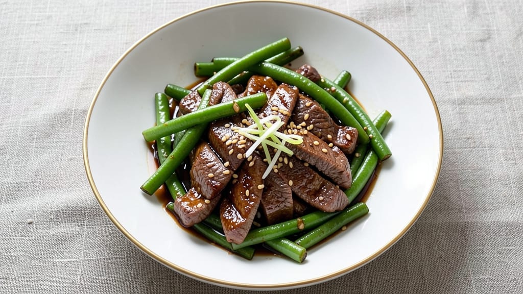 Beef and Green Beans Chinese Recipe: Wok-Fried Crisp-Tender Bites with Soy-Ginger Gloss