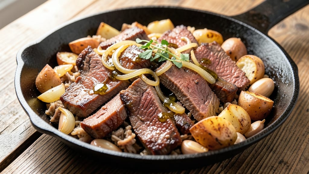 Authentic Corned Beef Hash Recipe: Crispy Potato Topping and Spiced Meat Harmony