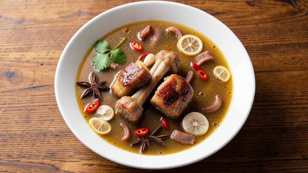 Asian Beef Bone Soup Recipe: Fragrant Five-Spice Broth With Silky Egg Slip