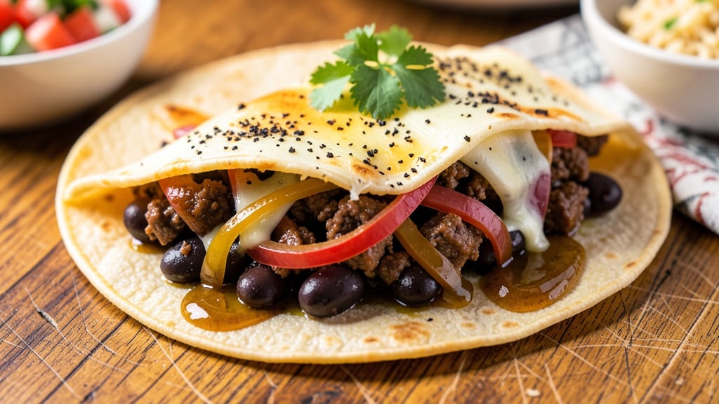 Baked Beef and Bean Burritos Recipe: Crispy Tortillas with Melted Cheese Rivers