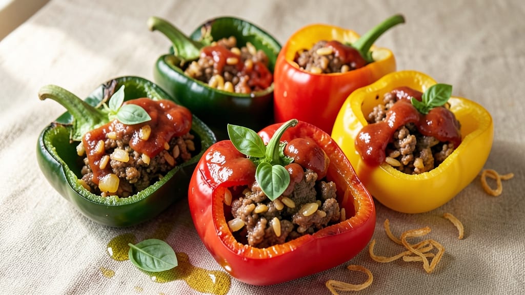 Beef and Rice Stuffed Bell Peppers Recipe: One-Pan Hearty Bites With Caramelized Topping