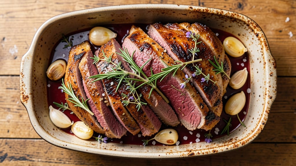 Baked Beef Oven Recipe: Juicy Pink Centers With Crispy Herb Crust