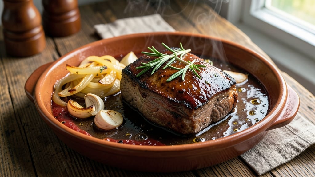 Beef and Stout Recipe: Deep Malty Braise With Caramelized Onion Crunch