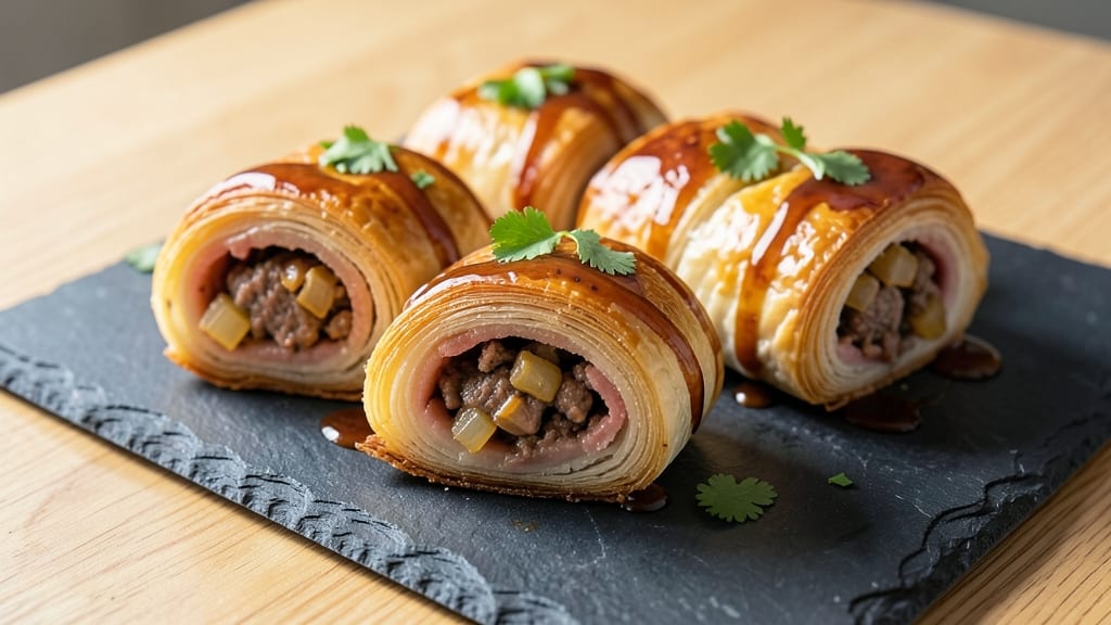 Beef and Pork Sausage Rolls Recipe: Flaky Pastry Wrapped in Savory Layers