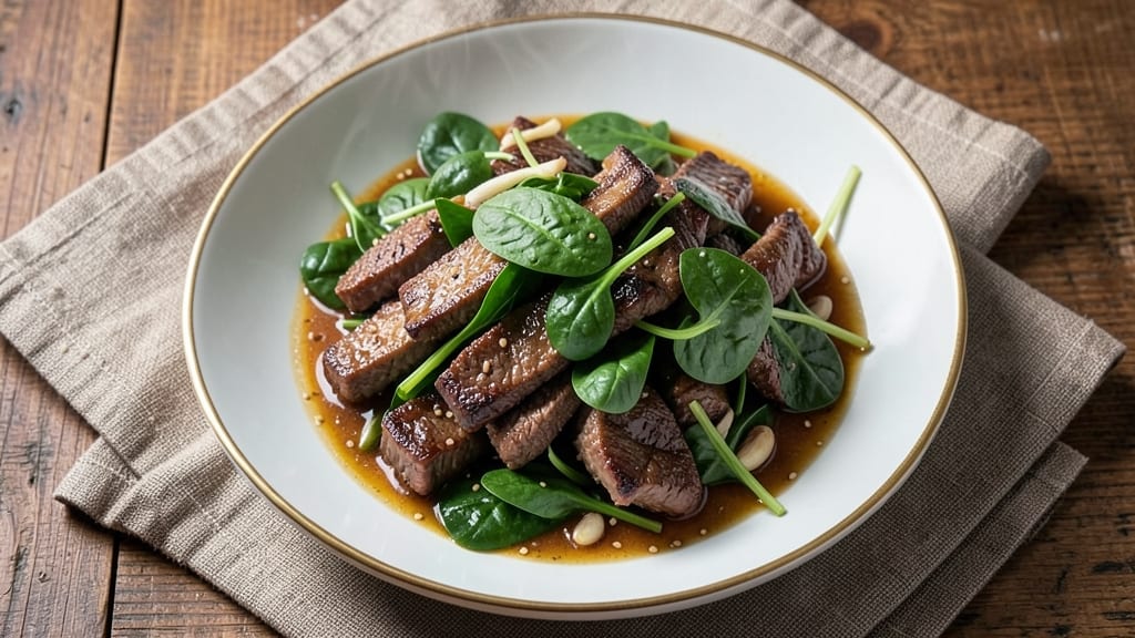 Beef and Spinach Stir Fry Recipe: Wok-Fired Crunch With Silky Soy-Ginger Balance