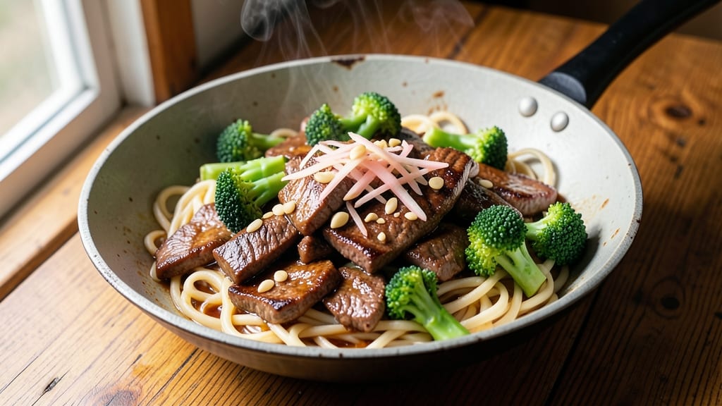 Beef and Broccoli Noodle Stir Fry Recipe: Wok-Hot Soy Ginger Crunch with Silky Egg Noodles