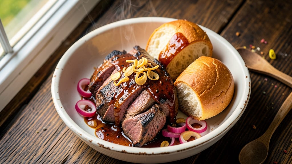 Barbecued Beef on a Bun Recipe: Smoky-Sweet Crust Meets Juicy, Melty Comfort