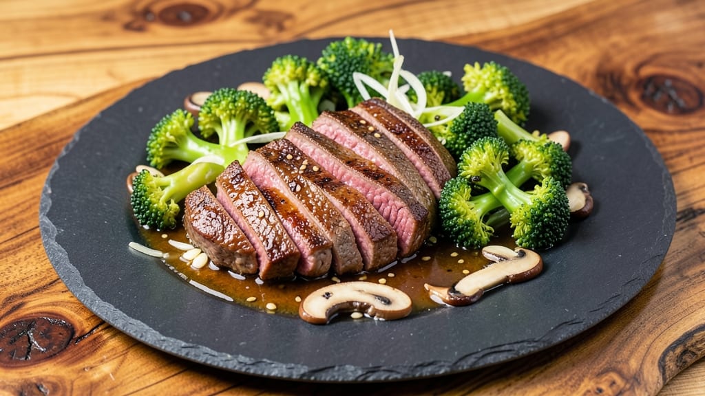 Beef and Broccoli Recipe No Soy Sauce: Garlic-Ginger Crunch With Silky Mushroom Sauce