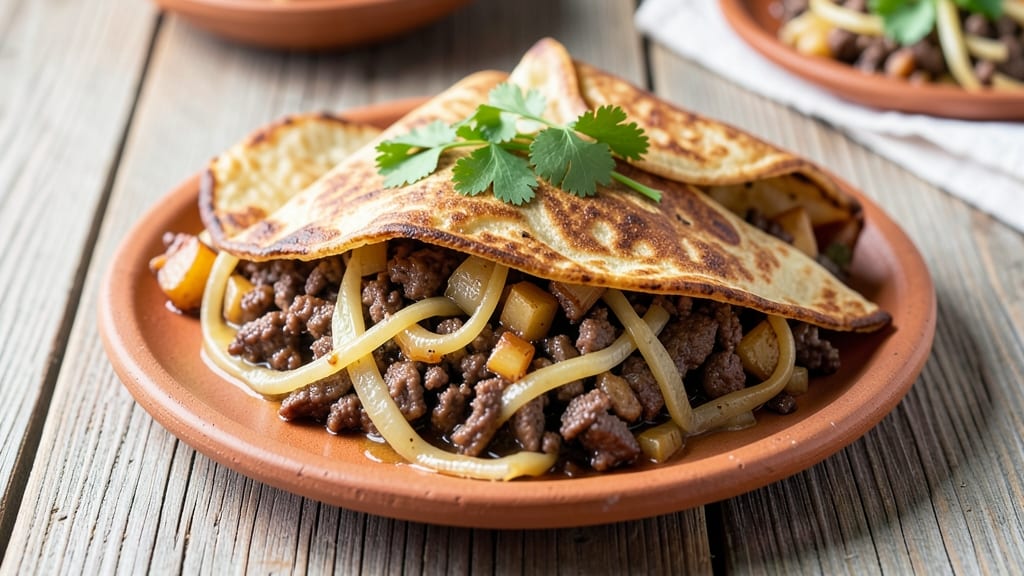 Beef and Potato Roti Recipe: Flaky Paratha with Spiced Meat Filling
