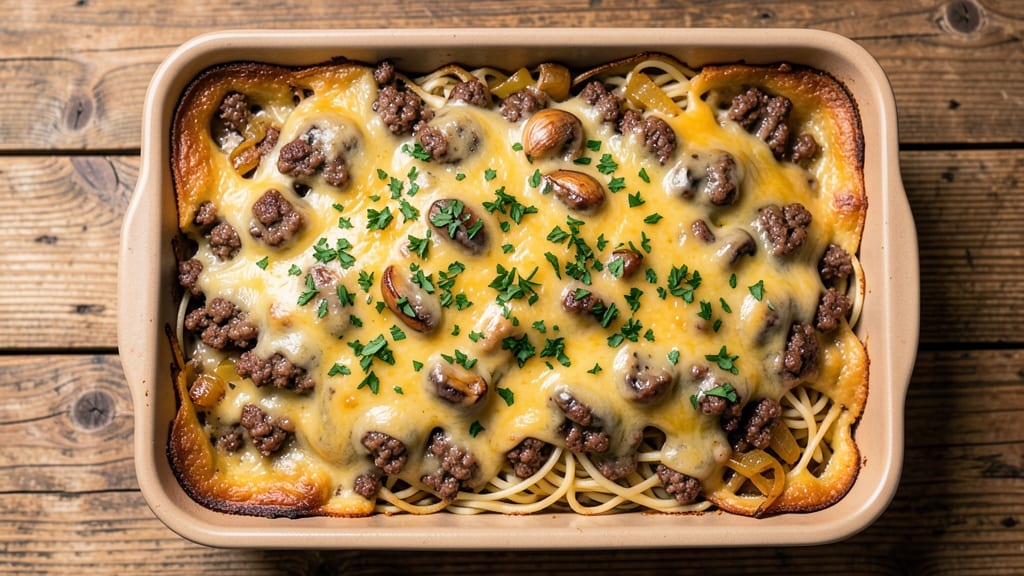 Beef and Cheddar Casserole Recipe: Crispy Top, Melty Cheese Layers