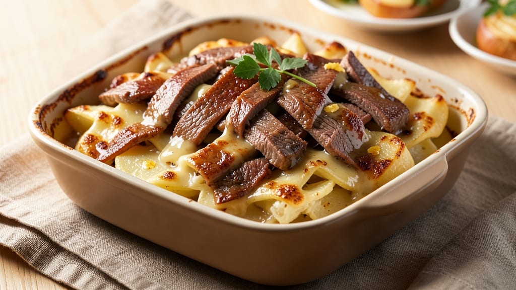 Beef and Potato Au Gratin Recipe: Crispy Top, Creamy Layers, One-Pan Magic