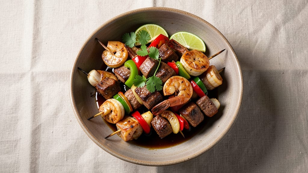 Beef and Shrimp Kabobs Recipe: Char-Grilled Juiciness with Sweet Chili Balance