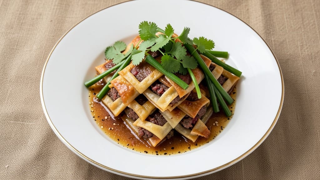 Beef and Flat Dumplings Recipe: Wok-Sizzled Crunch With Silky Beef Bites