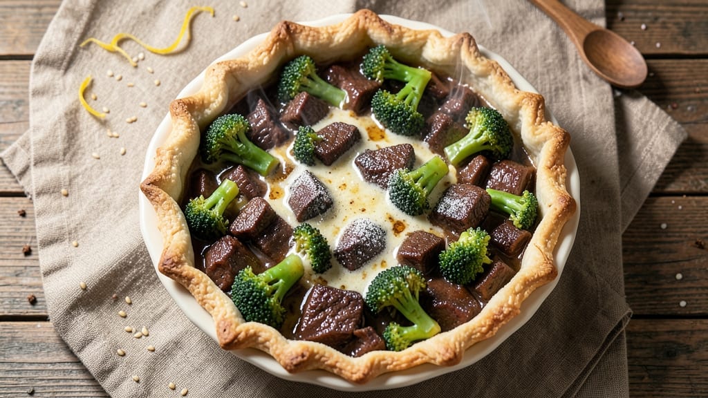 Beef and Broccoli Pie Recipe: Flaky Crust Meets Savory Meat and Veggie Filling