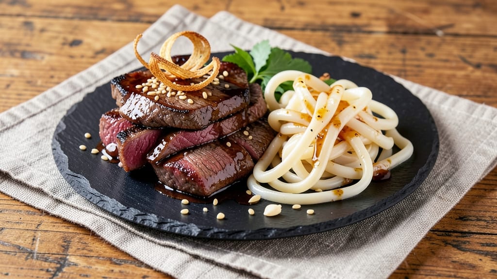 Beef and Bows Recipe: Wok-Fired Crunch With Silky Soy-Glazed Noodles