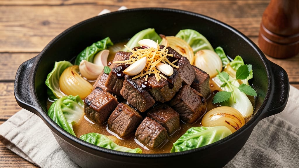 Beef and Cabbage Hot Pot Recipe: One-Pot Stew With Silky Beef and Cabbage Crunch