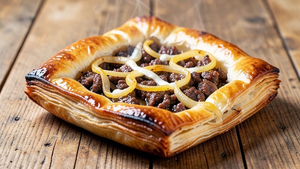 Beef and Onion Pasty Recipe: Flaky Crust Holds Savory Filling