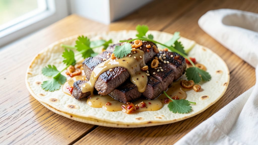 Bang Bang Beef Recipe: Crispy Tortilla Stacks With Creamy Cheese Rivers