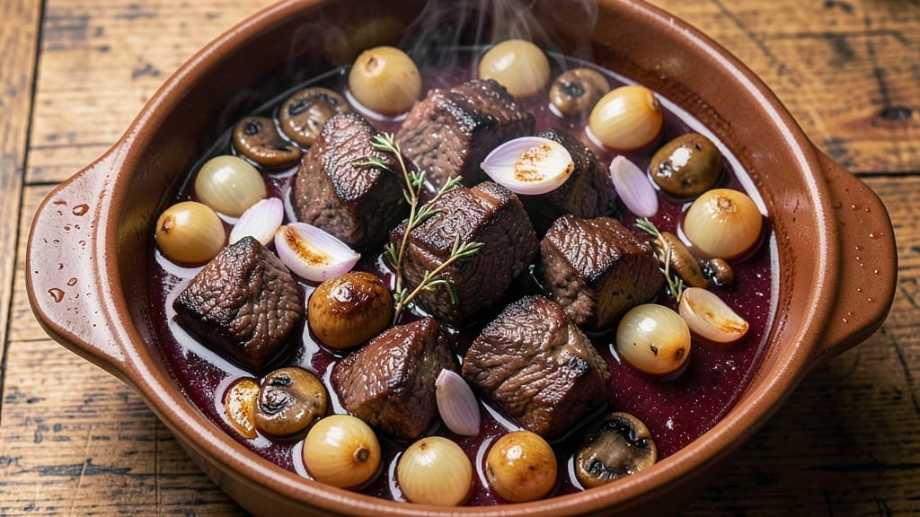 Basic Beef Bourguignon Recipe: Deep Wine-Braised Steak with Mushroom Fond Magic